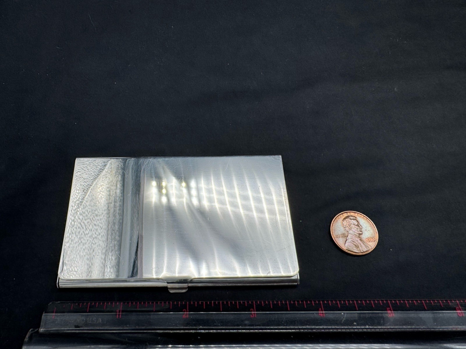 Valerio albarello sterling silver business card case, 64 grams