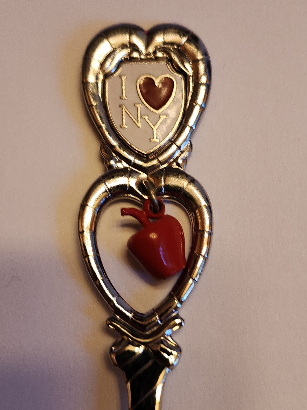 💥 Vintage NEW YORK Souvenir Silver Spoon US Collectible I Love APPLE MINT ⚡️🔥