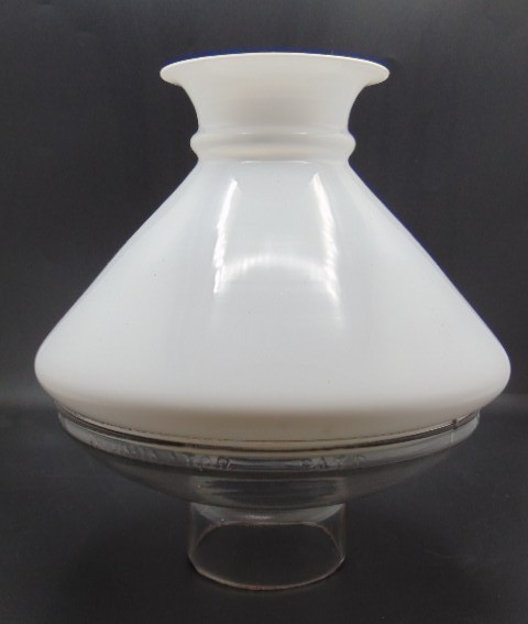 Antique Victorian 2PC ILLUMINATOR COMBINATION Kerosene Oil Lamp Chimney Shade