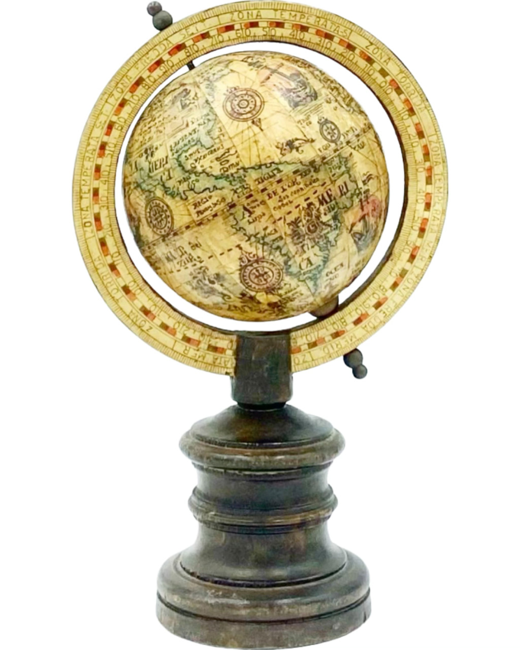 Vintage Globe Small Italian Paper Mache Tabletop Desk 10″H Office