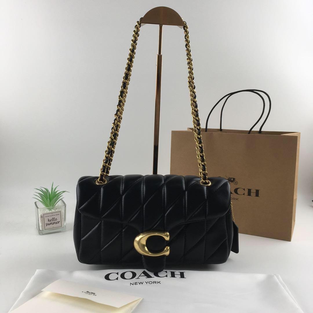 COACH CP150 Tabby 26 Quilted Shoulder Bag Leather Black/Gold NWT #ZJ