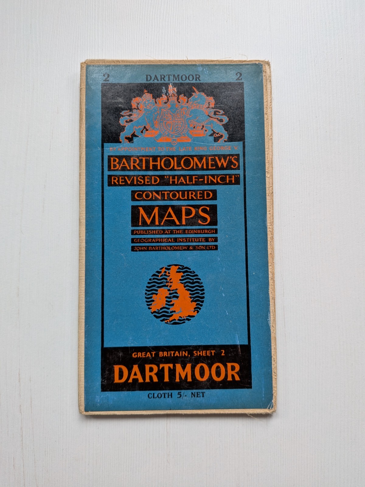 Vintage Bartholomew’s Revised “Half-Inch” Contoured Map – Dartmoor, 1950s Approx