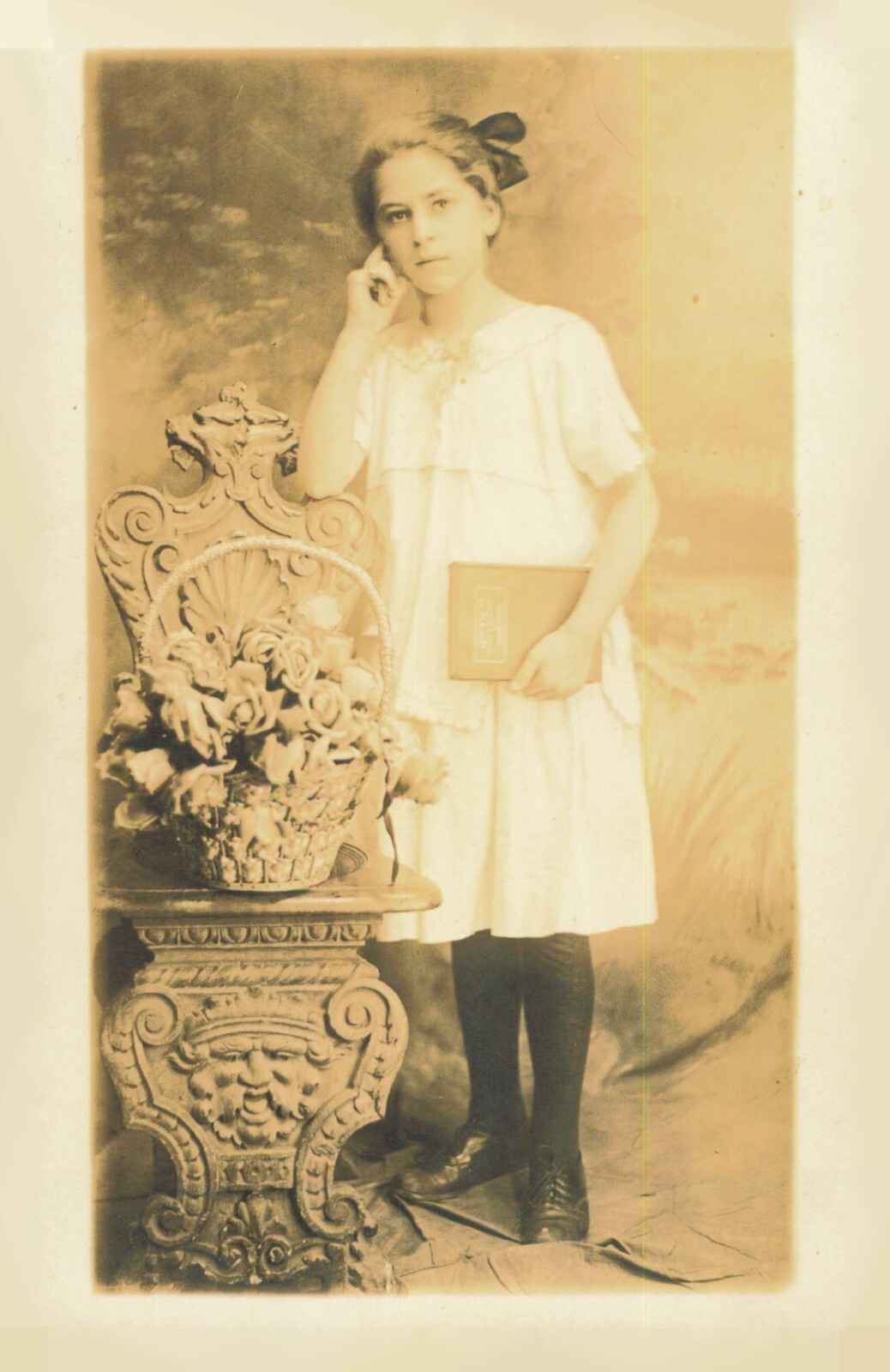 H. Brodkin Art Photographer Temple St. New Jersey 1800s Victorian Lady Postcard