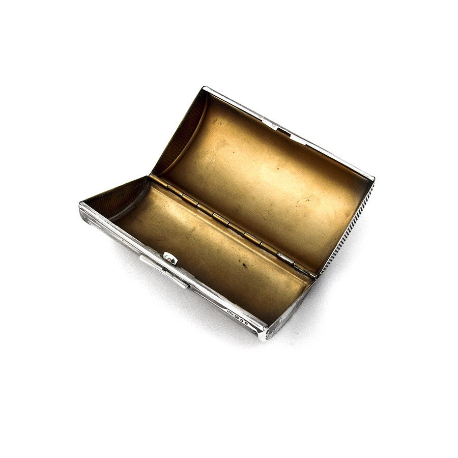 English Engine Turned Snuff Box Gilt Interior Kigu Ltd Sterling 1974
