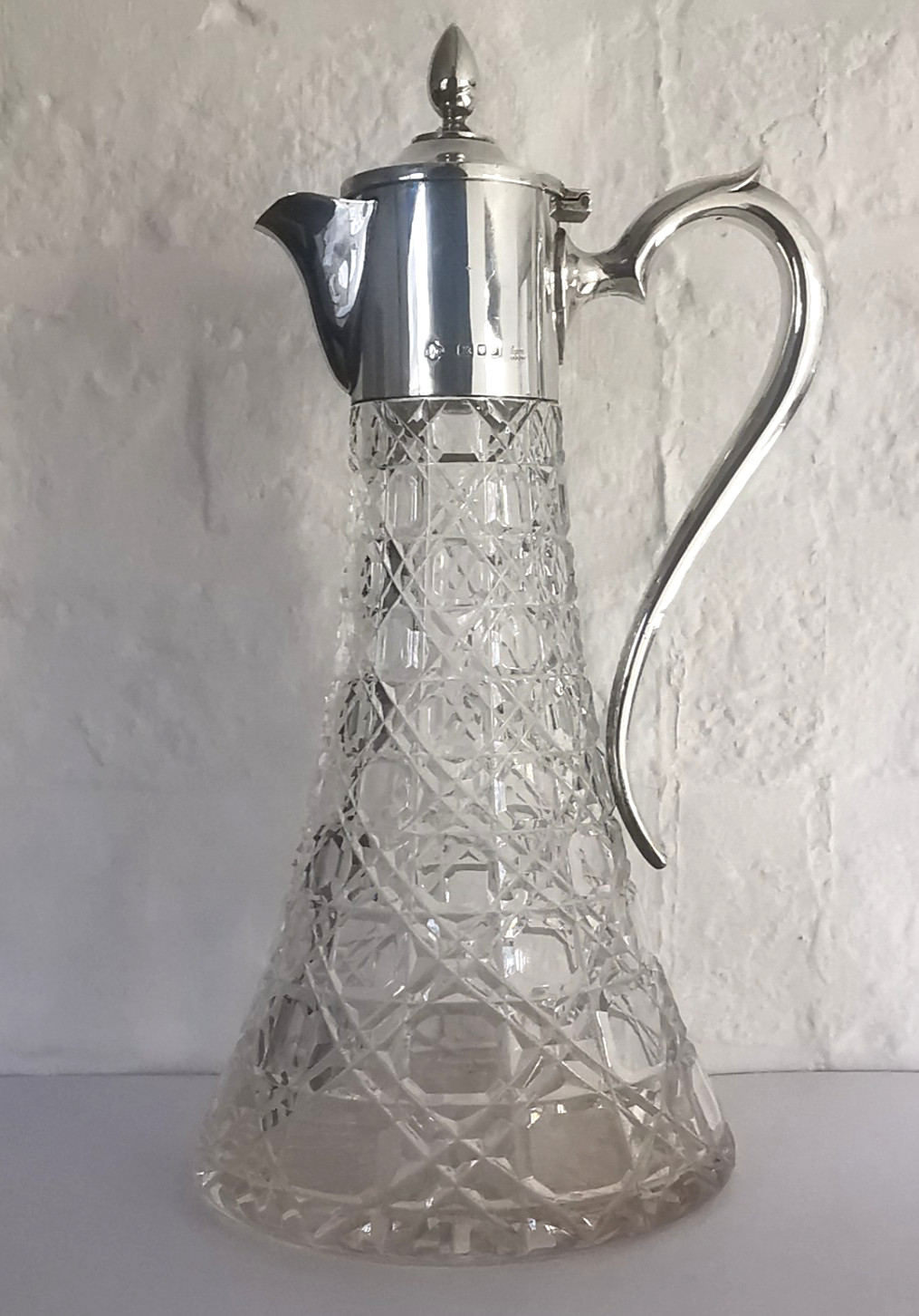 Asprey Solid Silver Claret Jug – Horse Racing Interest – London 1981.