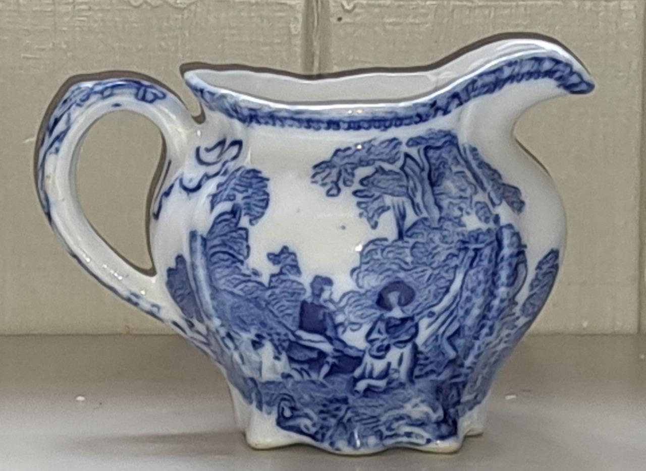 Beautiful Antique Hales Hancock & Goodwin Blue & White ‘Watteau’ Milk Jug C1908