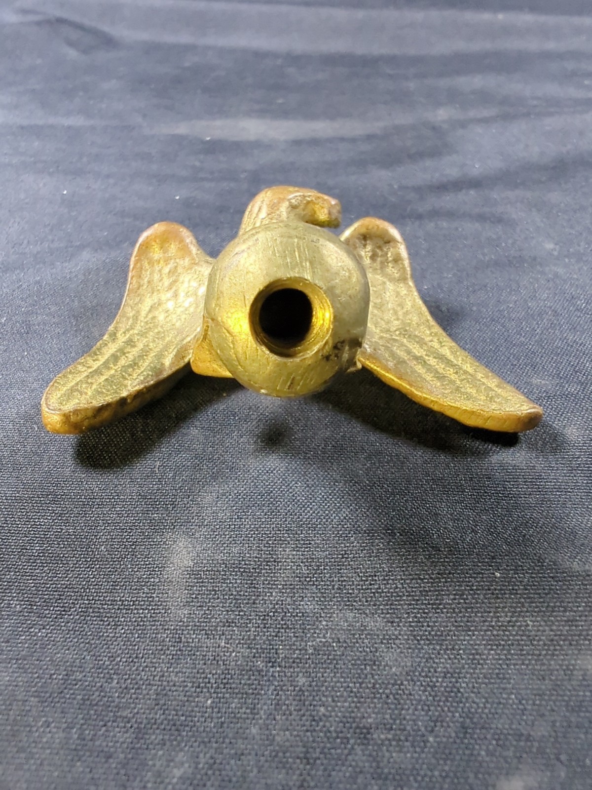 Vintage 2″ Solid Brass Gold Eagle Architectural Finial Flag Pole Lamp Topper