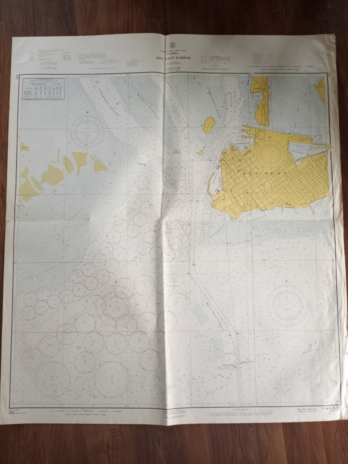 ORIGINAL ANTIQUE MAP TERRITORY NAUTICAL CHART KEY WEST HARBOR FLORIDA