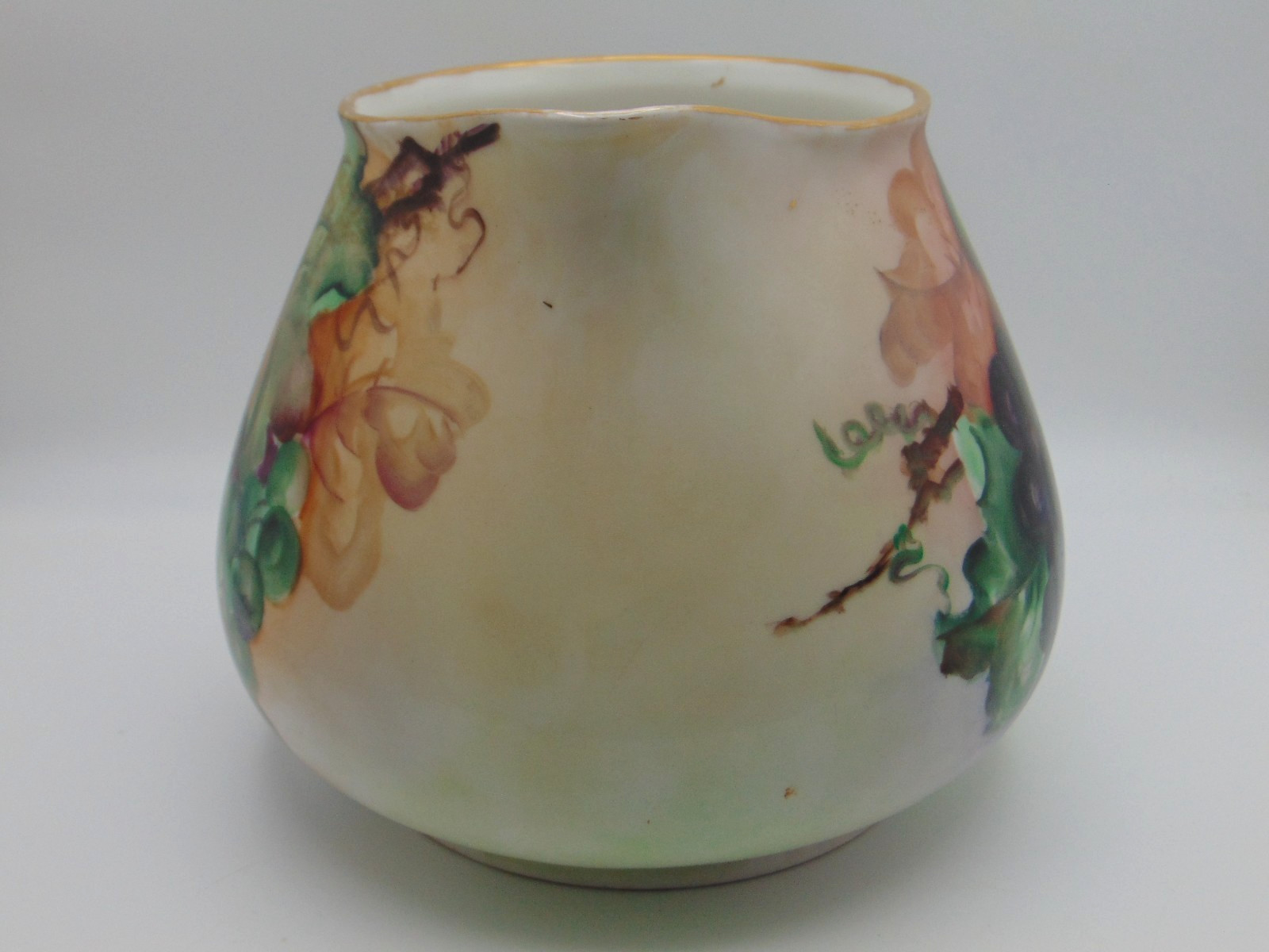 Antique WG Guérin Limoges Hand Painted Grape Cluster Cider Pitcher Cup / Mug Set