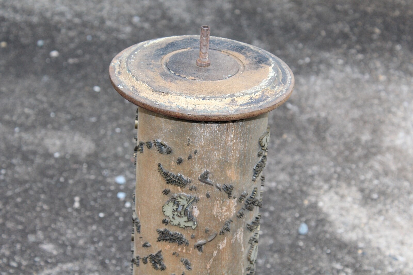 Antique Victorian Wall Paper Pattern Press Cylinder Primitive Wallpaper