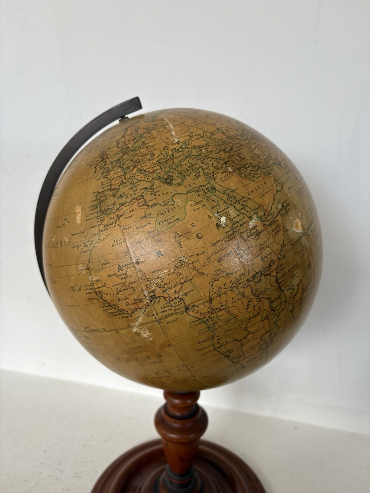 Antique Philip’s Educational Terrestrial Globe J Bartholomew World Map 16” High