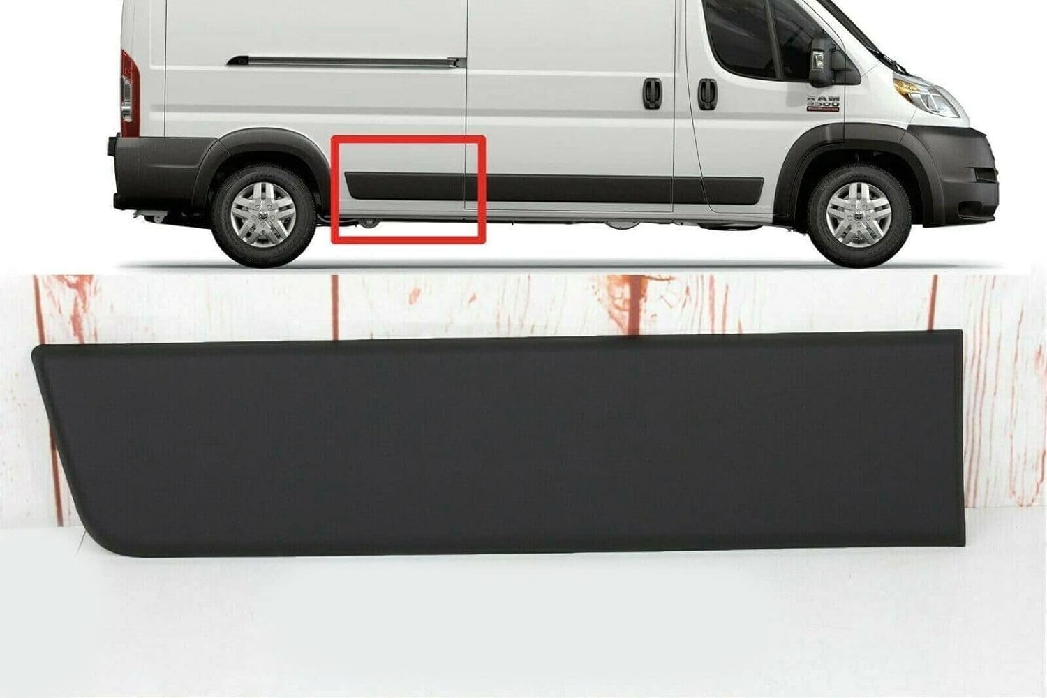 for RAM PROMASTER 2019-2023 Right Passenger Side Trim MOLDING Cover Black (Qu…