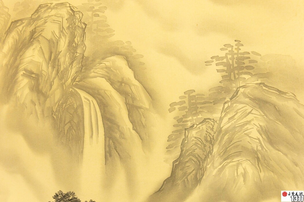 Hanging scroll, house deep in the mountains, ink painting, artist unknown