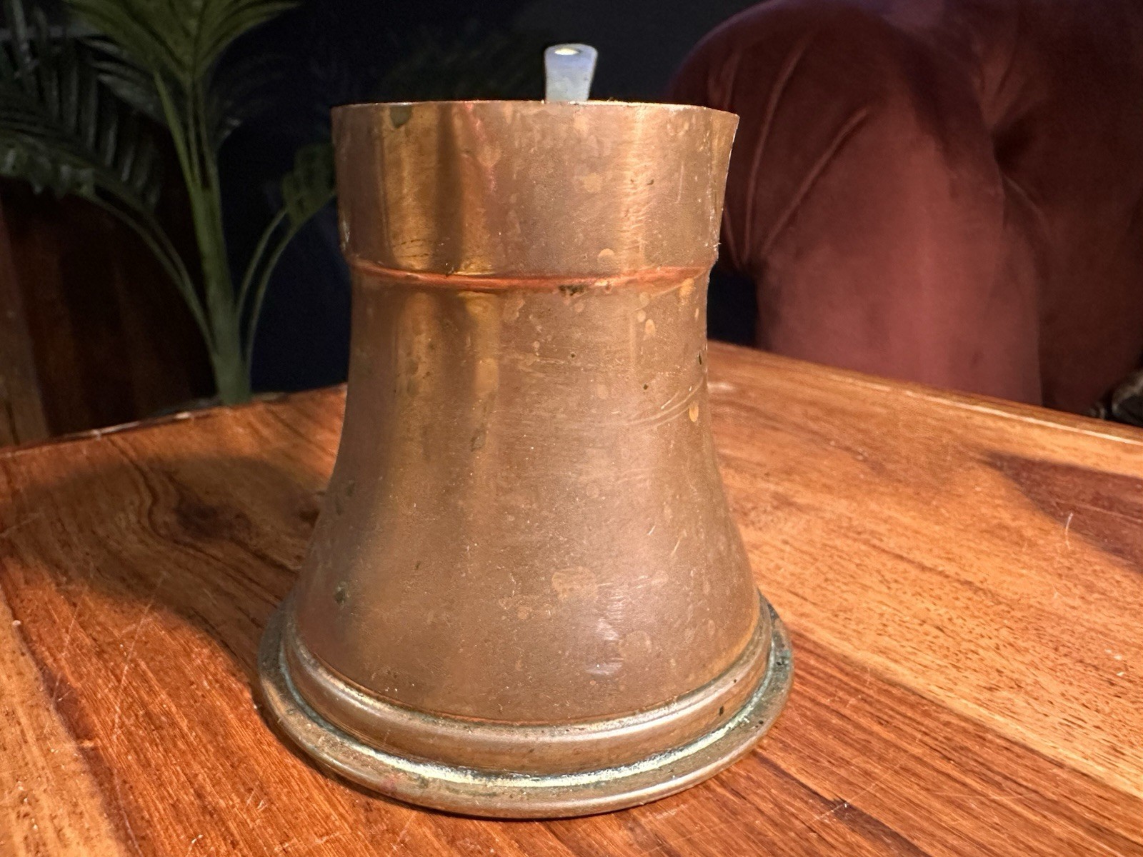 Victorian Antique Copper Measuring Cup Small Saucepan Brass Handle Marked No 2