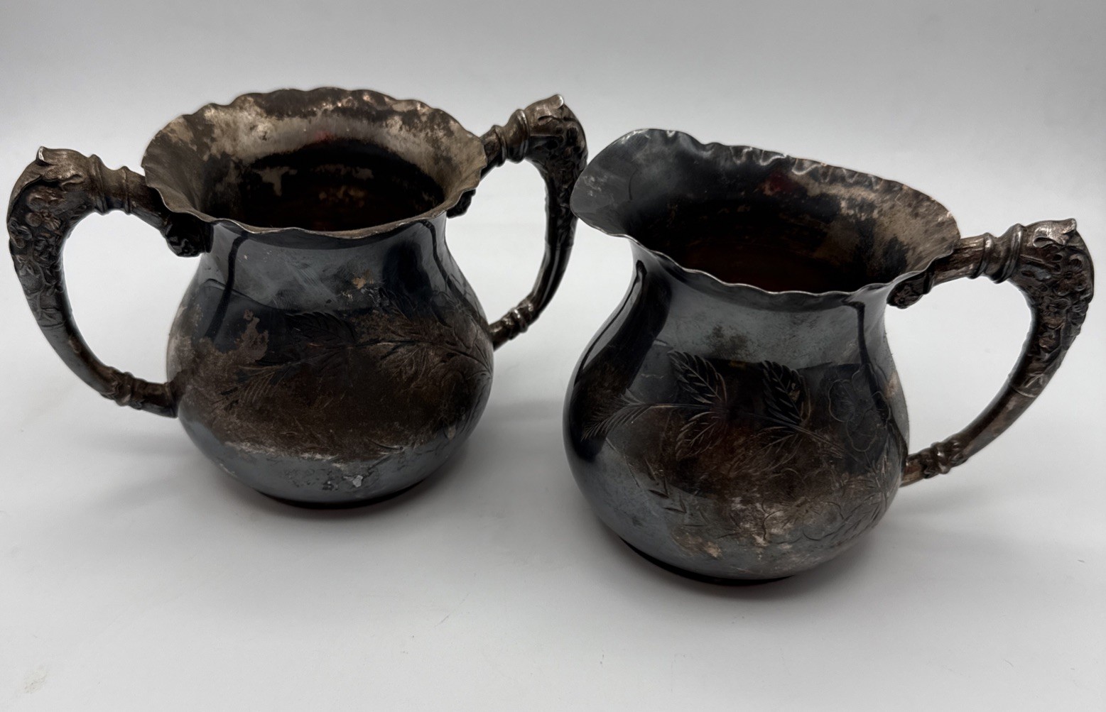 Vintage ROCKFORD Silver Co. Quadruple Silver Plate Creamer and Sugar Bowl