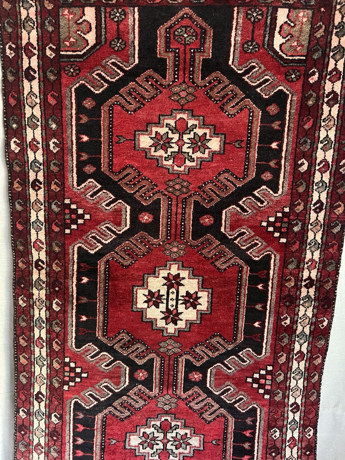 3’5”X9’10” ANTIQUE HANDMADE KAZAK CAUCASUS EARLY 20th CENTURY RUG RUNNER