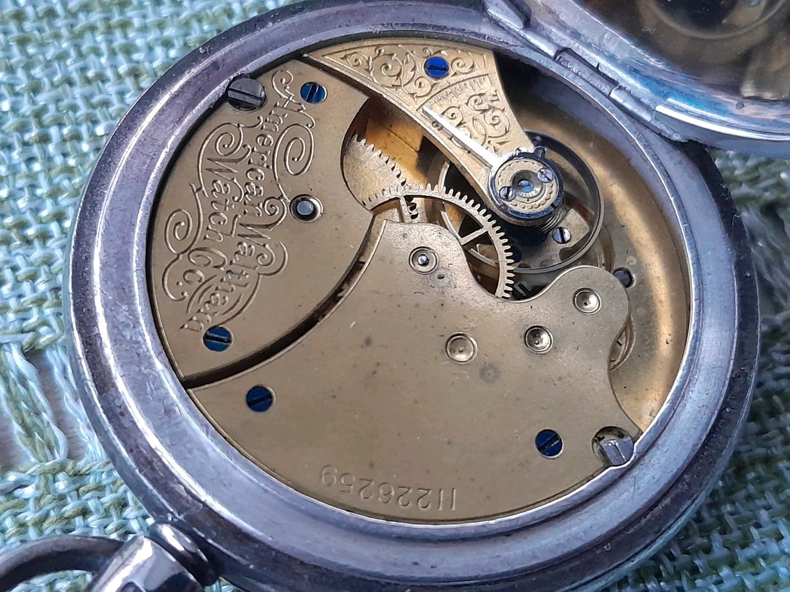 Victorian A.W.W.Co Waltham Silver Cased Pocket Watch Birmingham Hallmarks 1896