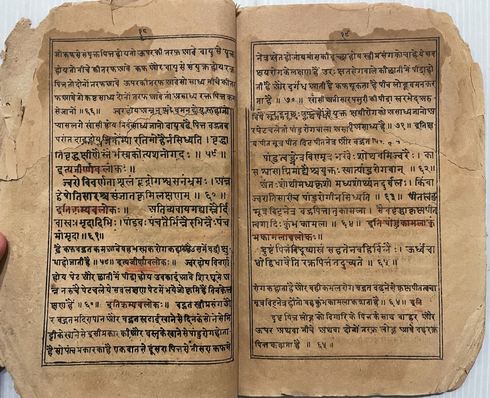 VINTAGE SANSKRIT/HINDI AYURVEDA LITHO PRINT BOOK 20 LEAVES-40 PAGES.