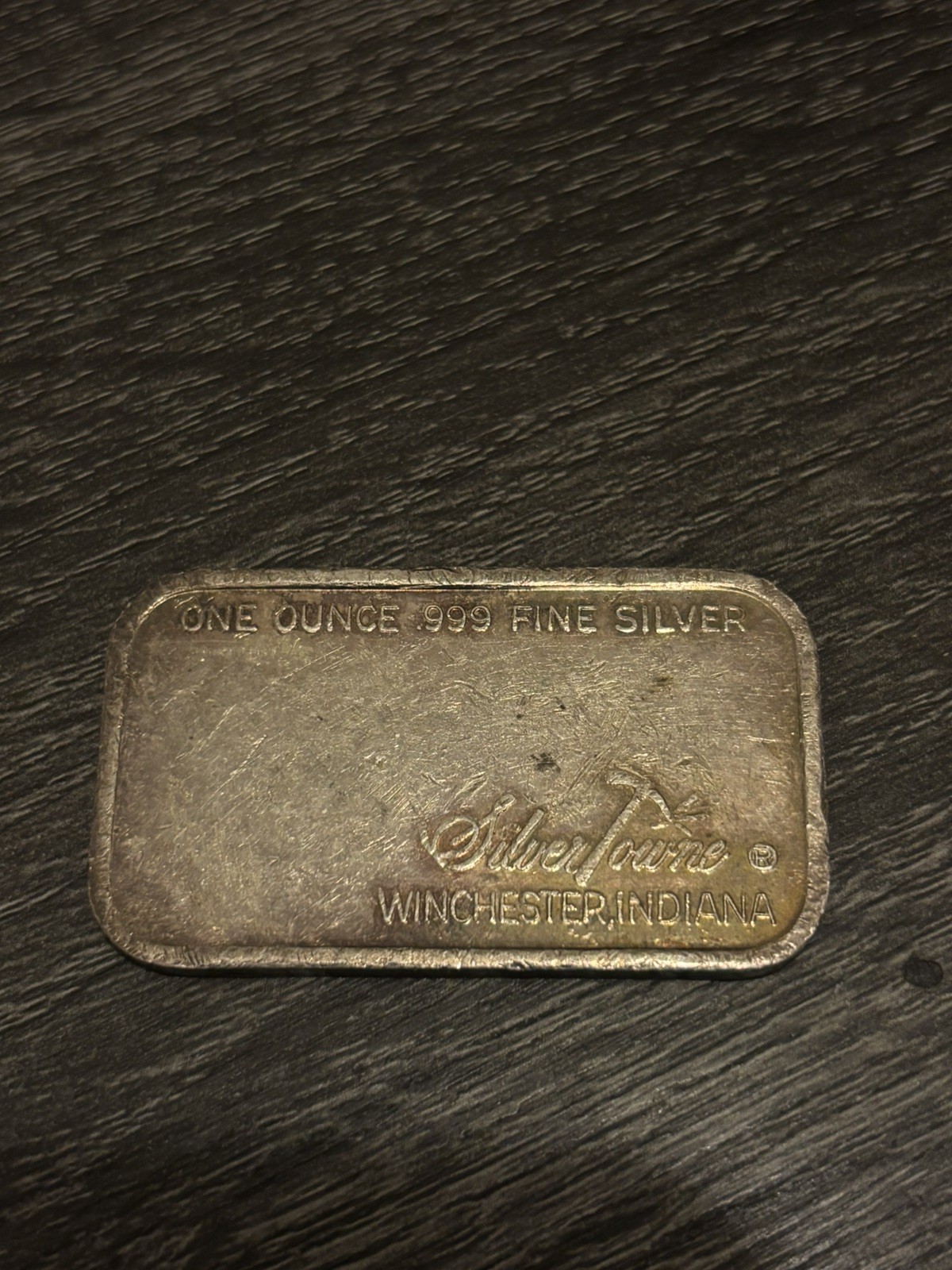 VINTAGE Silvertowne indian Chief Bar- Winchester, Indiana 1oz .999 Fine Silver