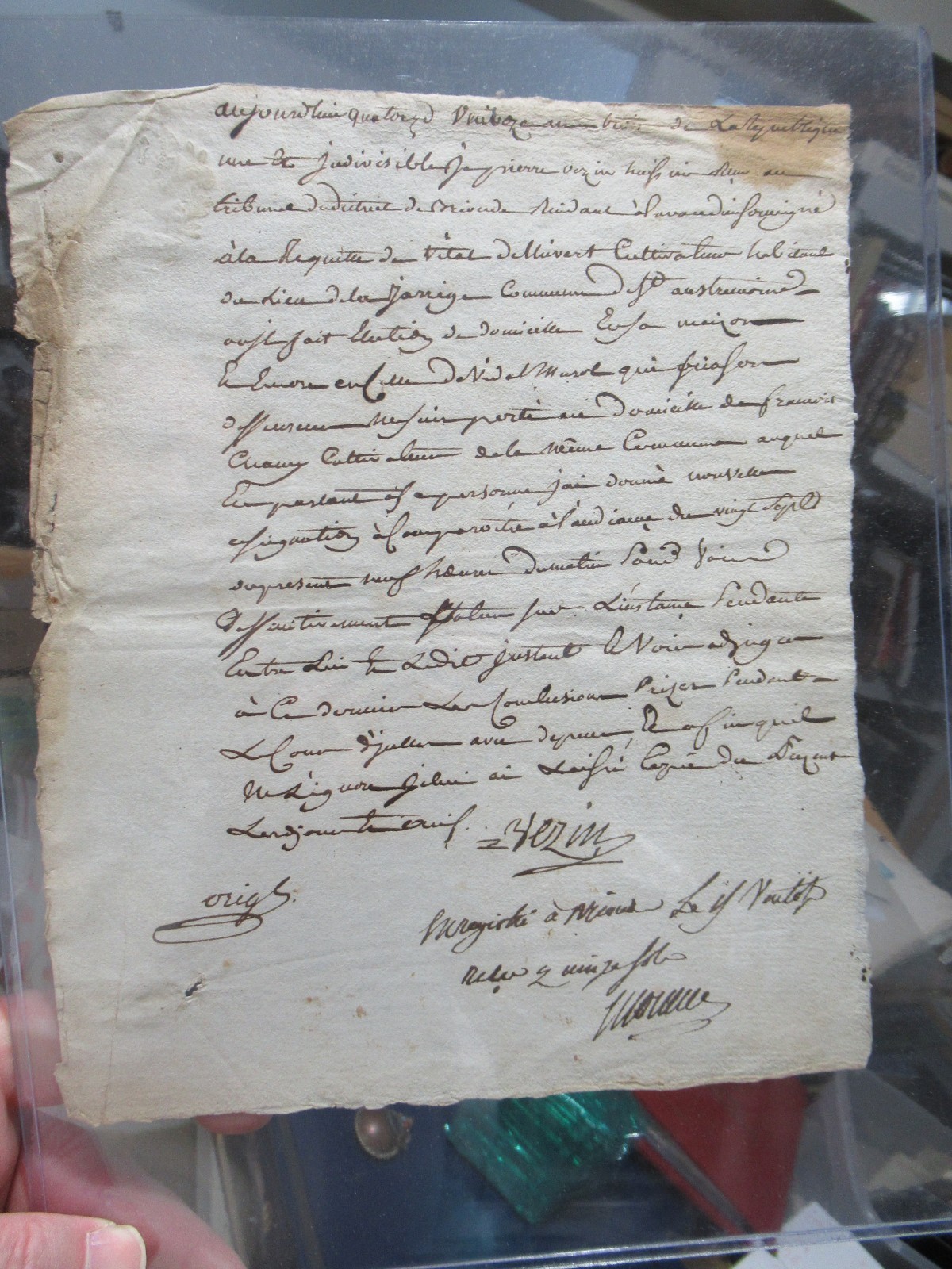 Antique French Revolutionary Era Legal Manuscript w/ Tax Stamp 1790s–1800s