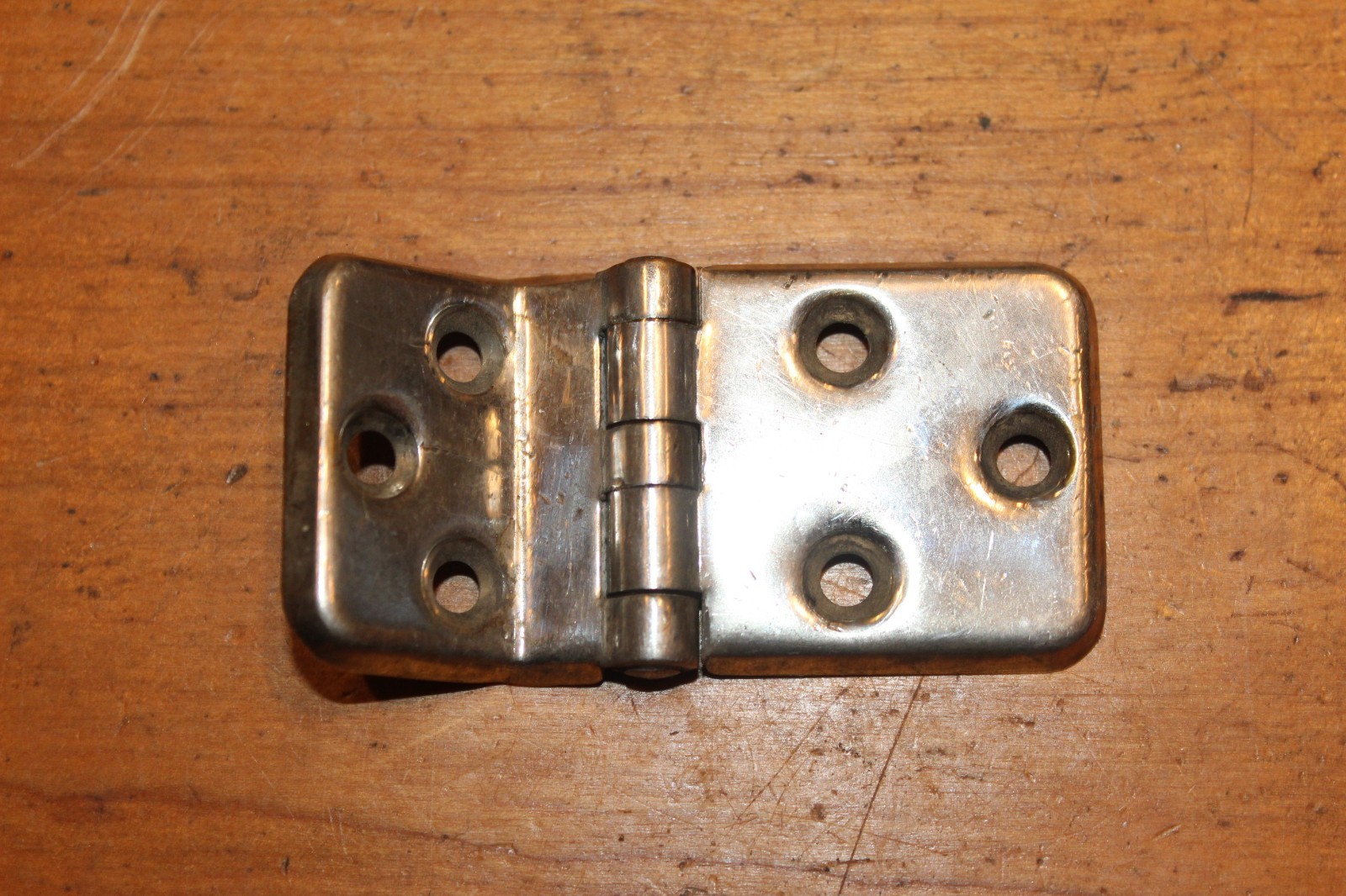 Antique Nickel on Bronze/Brass Unbranded Antique Ice Box Hinge P-18