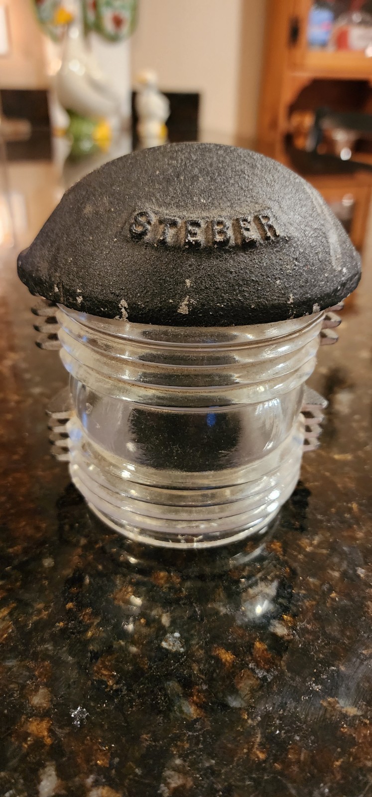 Vintage White steber Navigation light. cast aluminum frame with nautical glass