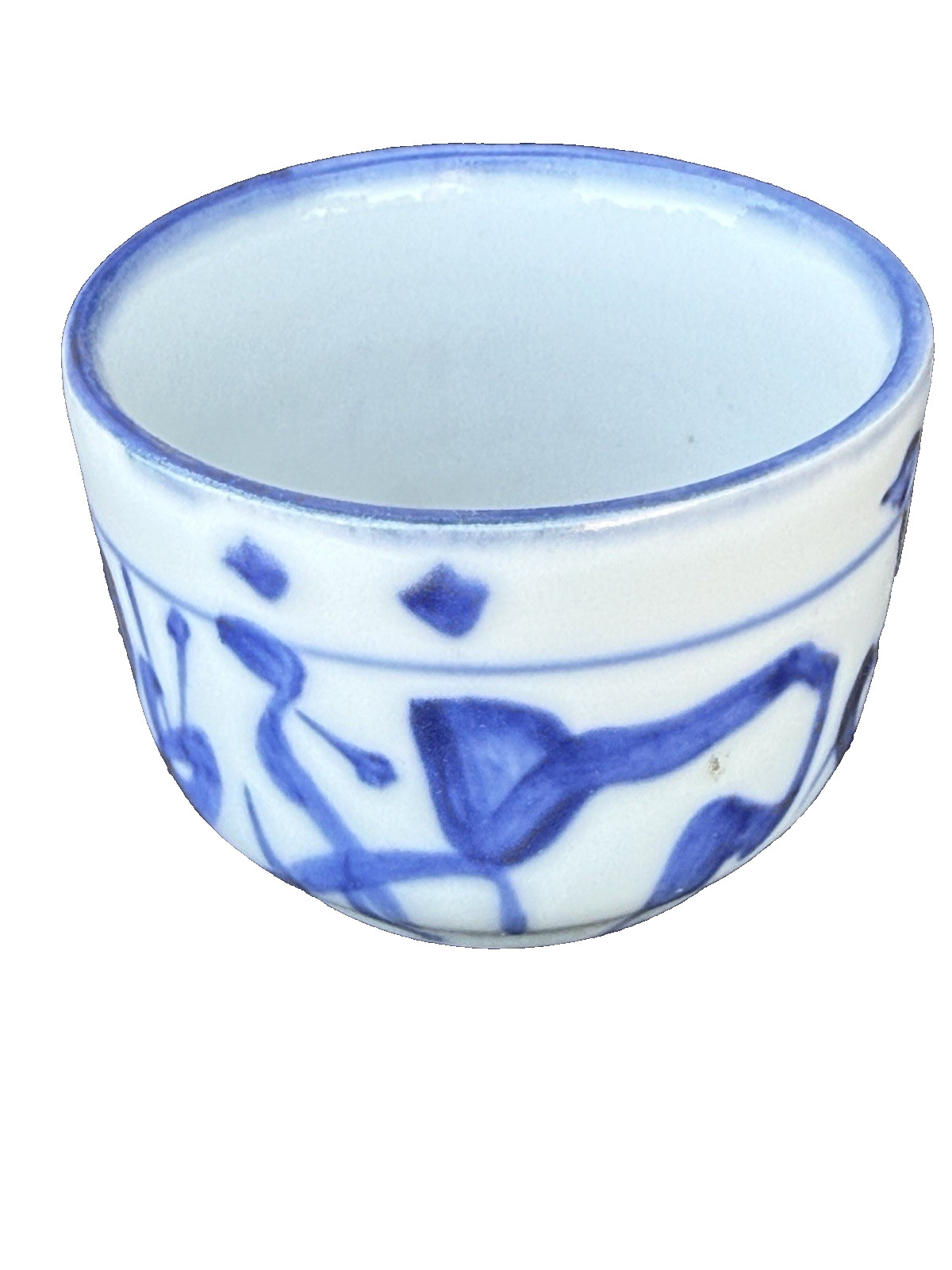 Handmade Sometsuke Guinomi Hand-Painted Japanese Ceramic Collectible