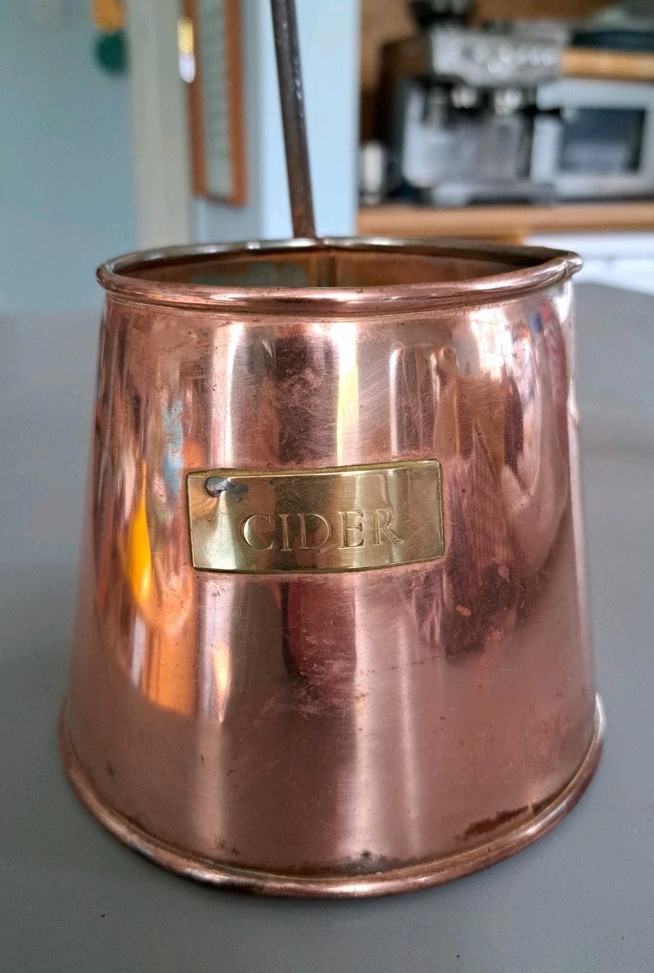 Antique Copper Cider Measure /Ladle/Jug Hooked Handle ~ Bates Brass Birmingham