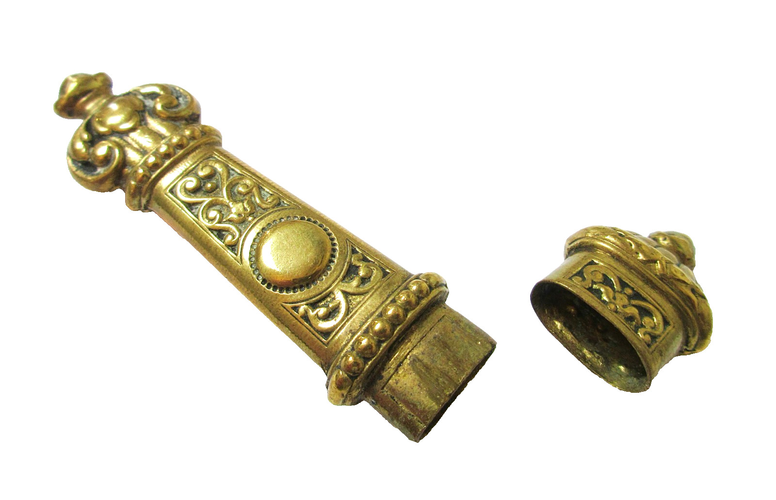 Antique Embossed Brass Etui
