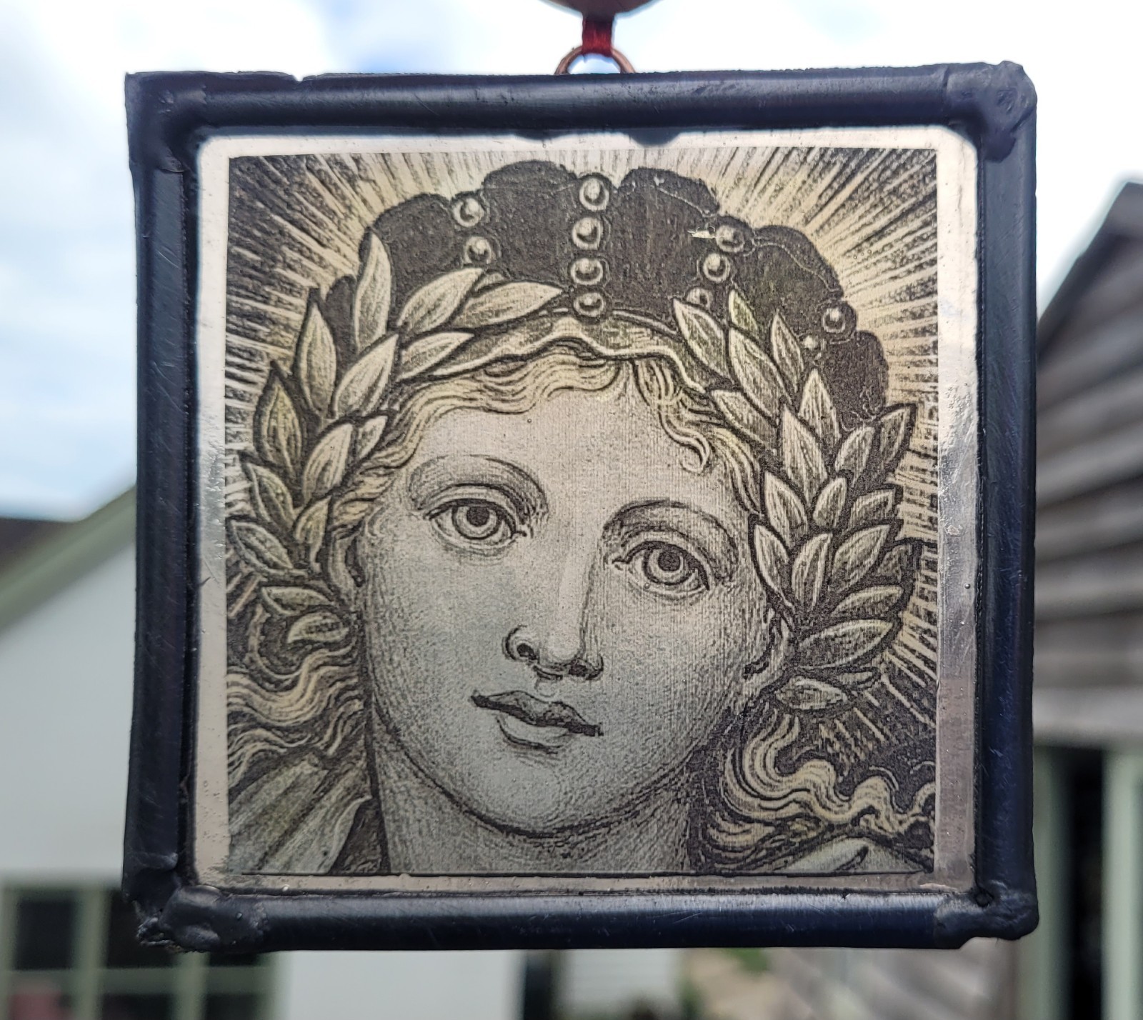 Stained Glass Lady Liberty kiln fired traditional leaded suncatcher decoration