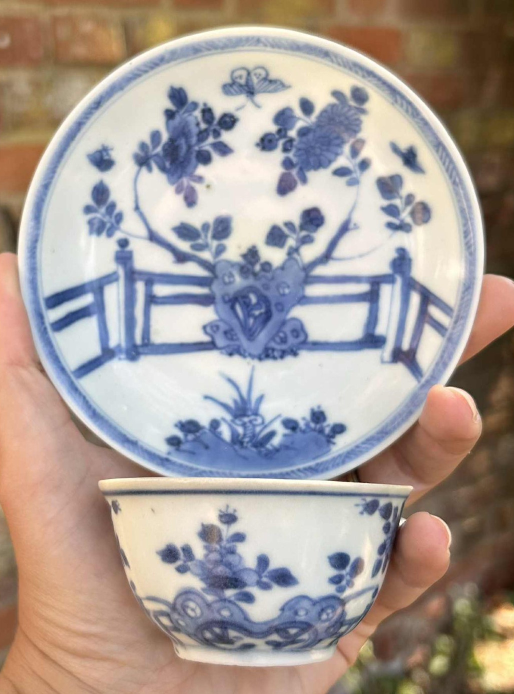 Ca Mau Shipwreck Cargo Rocks on a Terrace Tea Bowl and Saucer c1725