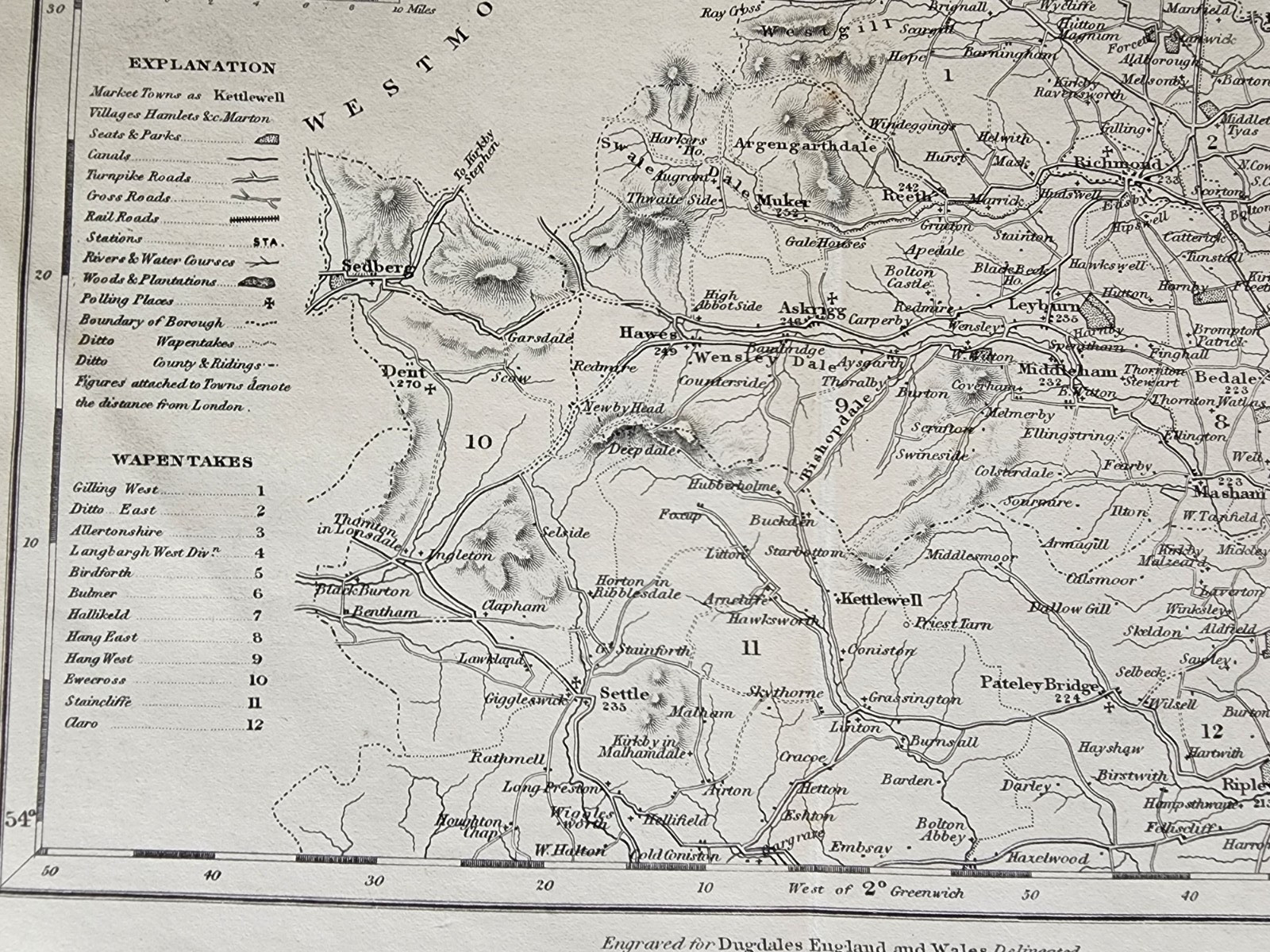 Antique c. 1850 County Map Set – Yorkshire – Joshua Archer