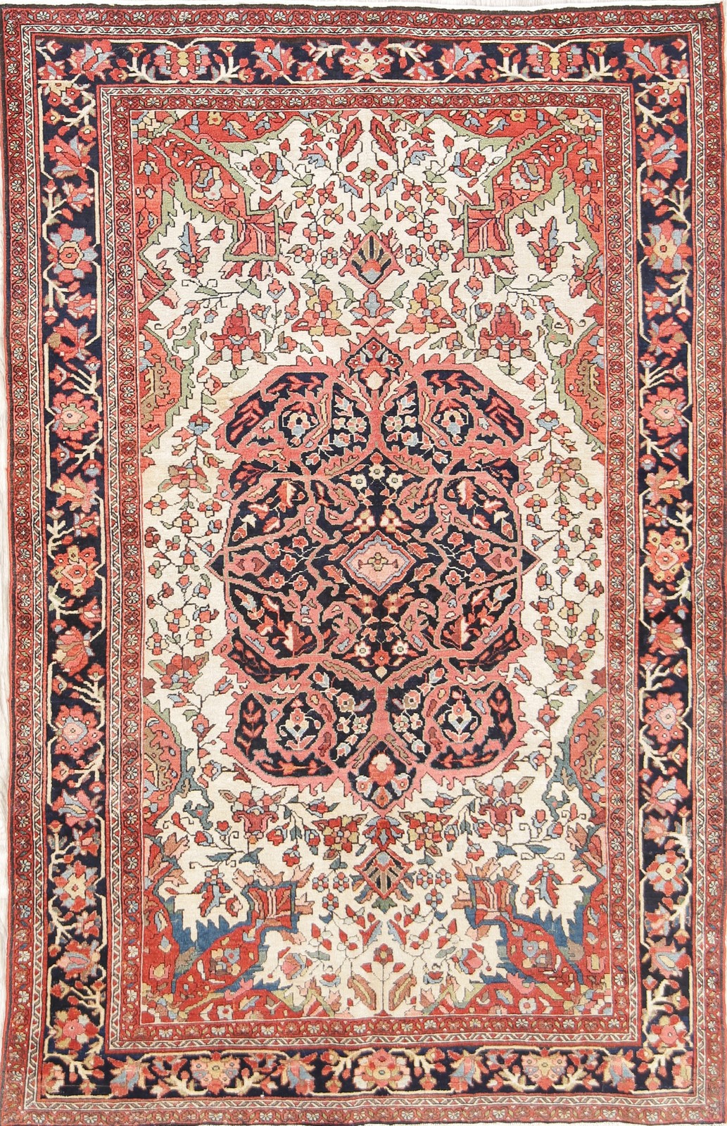 Pre-1900 Antique Traditional Area Rug 4×7 Ft Handmade 100% Vegetable Dye Carpet