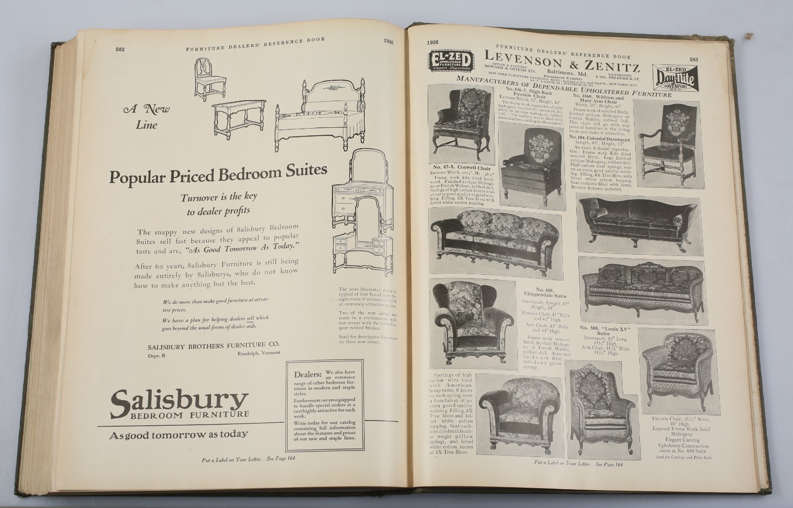 Vintage 1926 American Home Bureau Furniture Dealers Reference Book