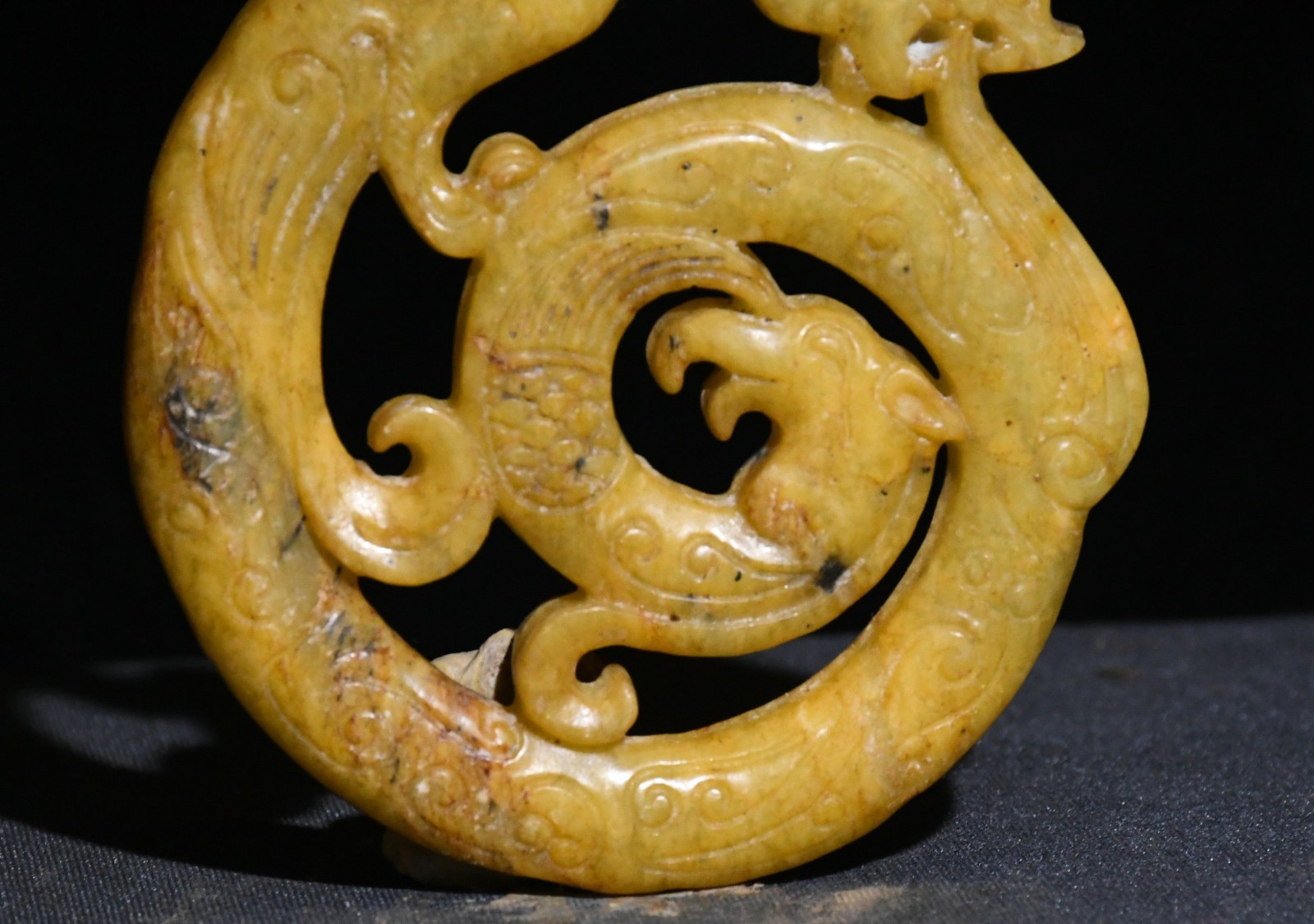 7CM China Hongshan Culture Old Jade Carved Dragon Beast Animal Amuelt Pendant