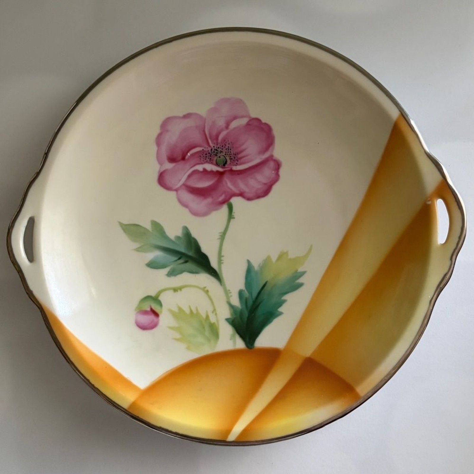 Antique 1918–1926 Noritake Morimura 8″ Serving Bowl Art Deco Hand Painted Gilded
