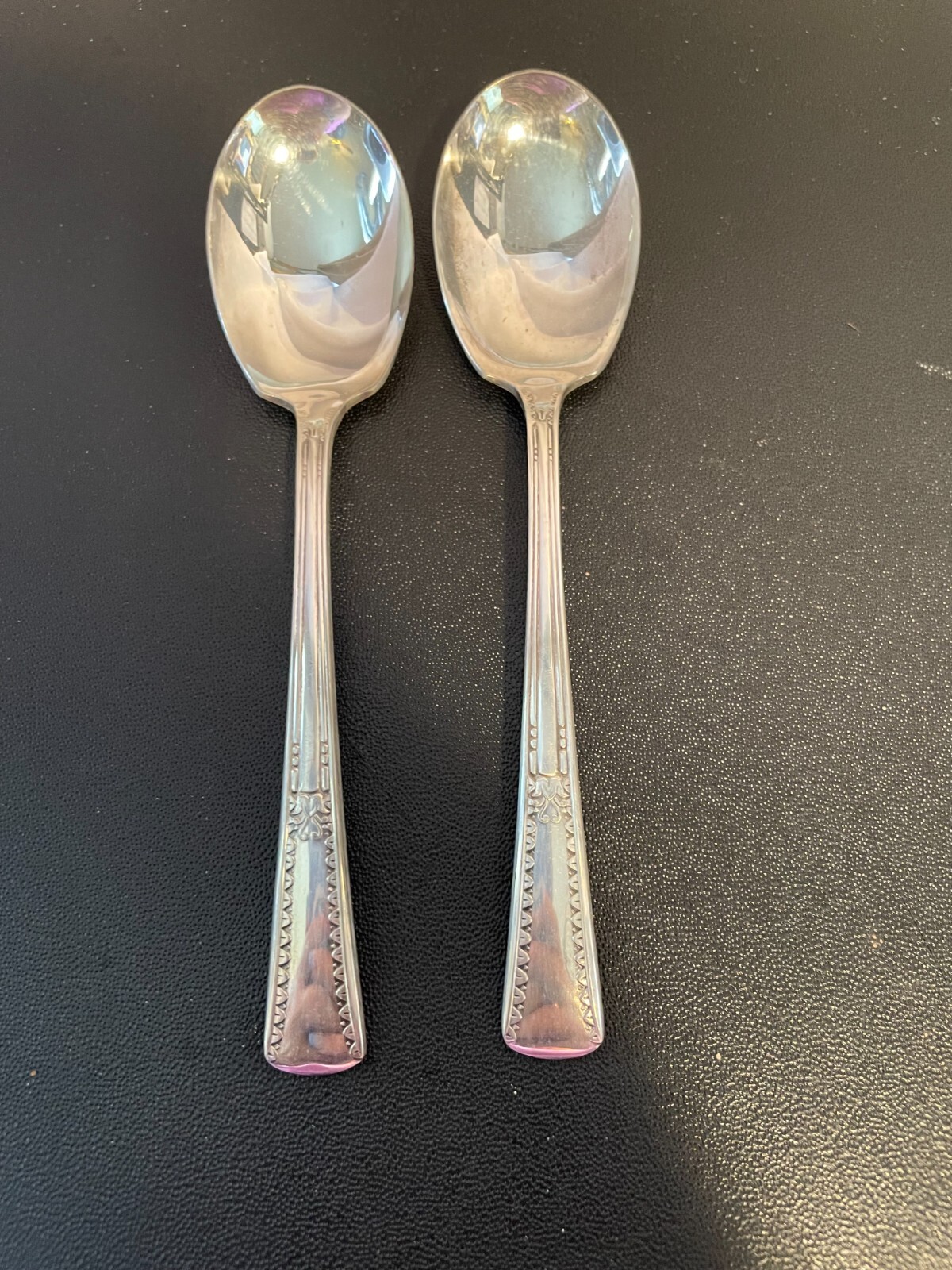 2 Vintage Winthrop Silverplated Sugar Spoon Ascot