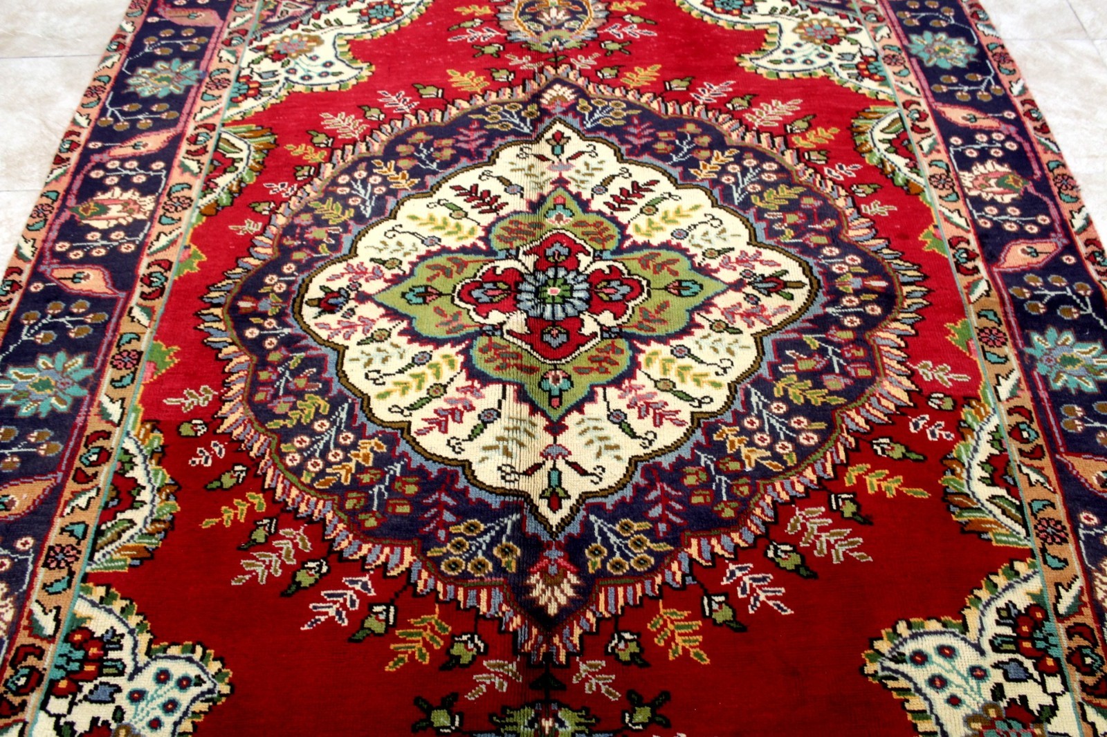 10X7 1960’s EXQUISITE FINE HAND KNOTTED VEGETABLE DYE ROOM SIZE WOOL TABRIZZ RUG