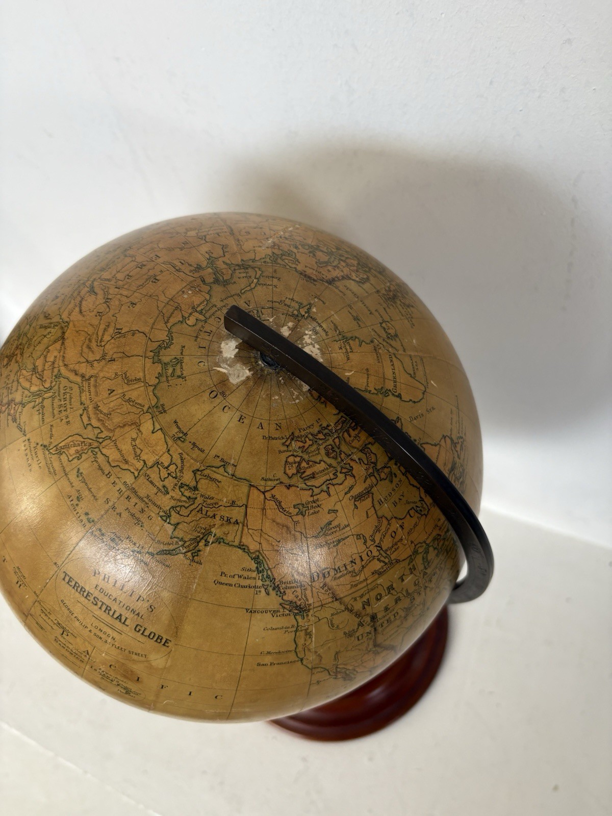 Antique Philip’s Educational Terrestrial Globe J Bartholomew World Map 16” High