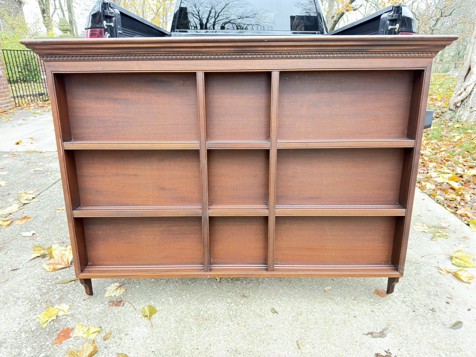 Antique New England Mahogany Wall Mount Plate Rack Display Shelf 64”x46”