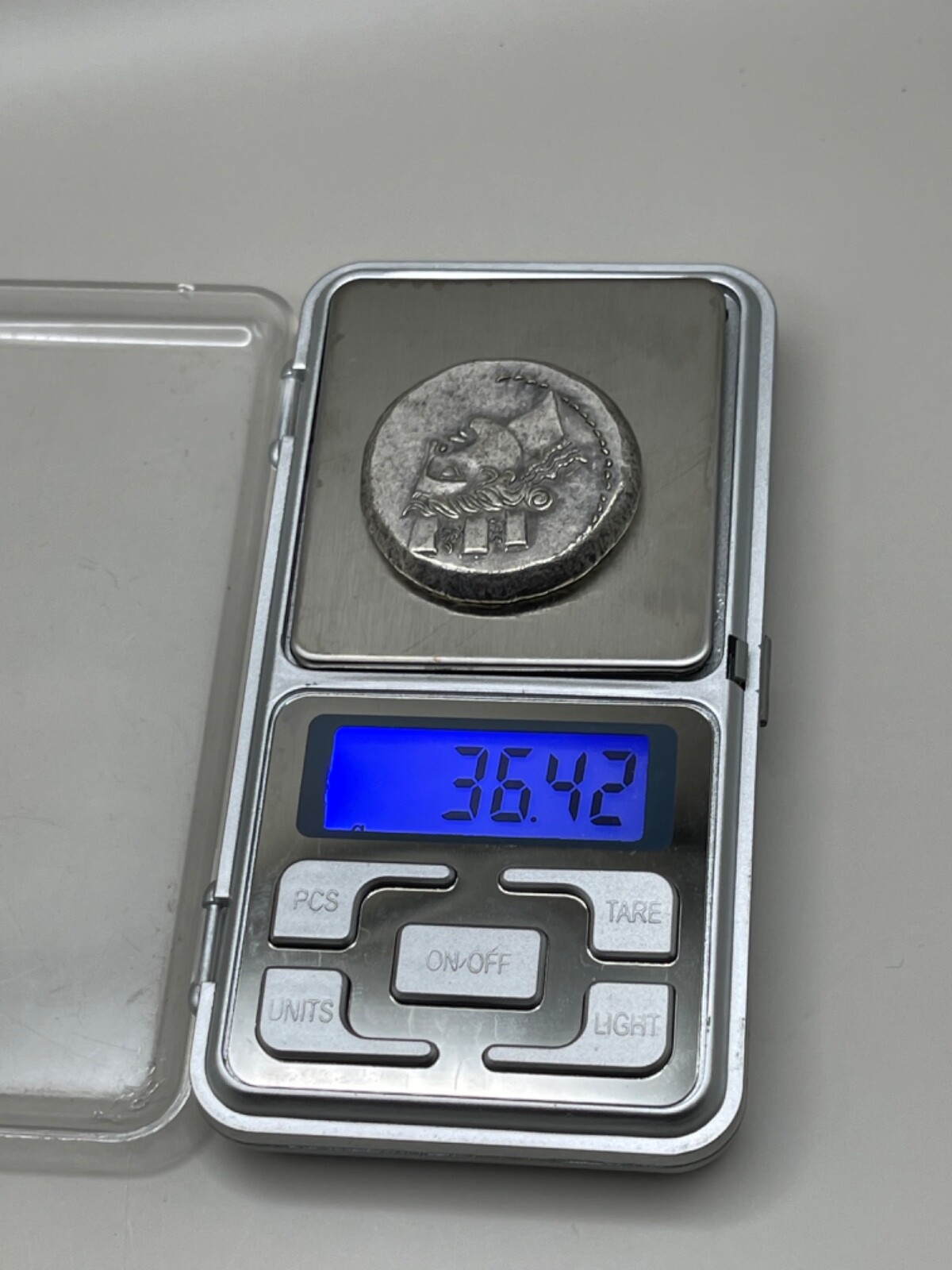 Ancient Greek mapaohn Inscripted unsearched silver Coin in good condition