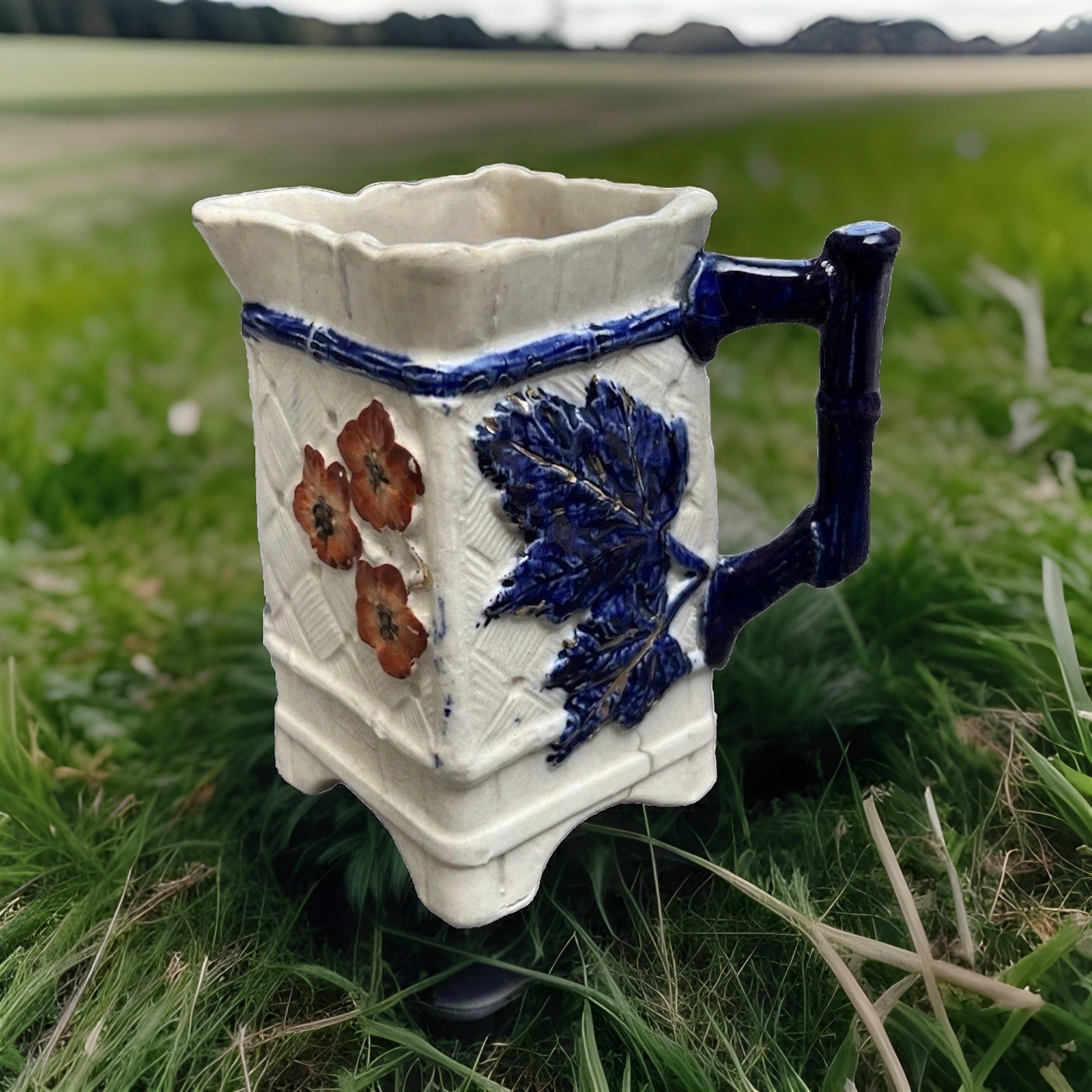 Antique Majolica Small Pitcher,