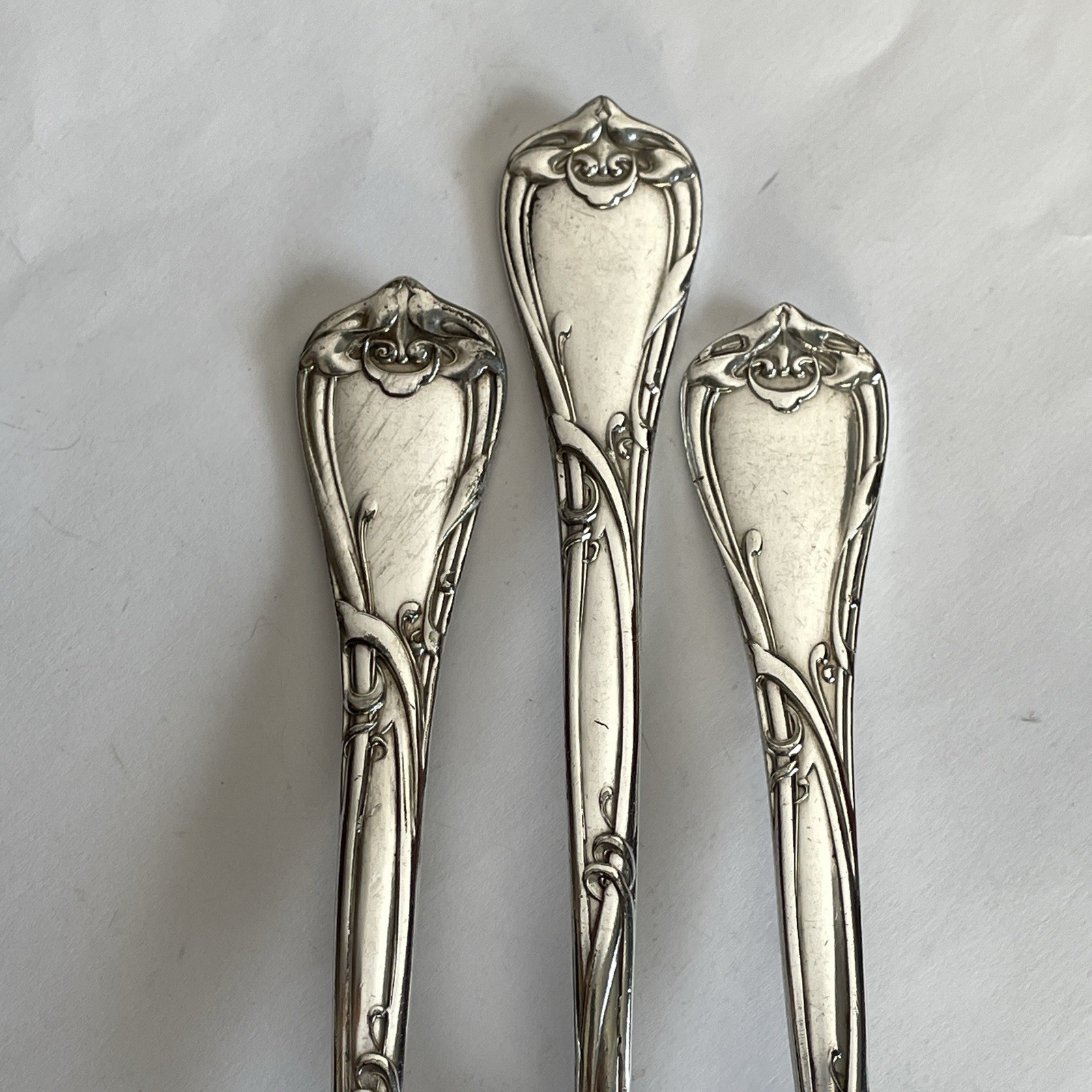 3 Reed & Barton 1904 Silverplate MODERN ART Dinner Forks