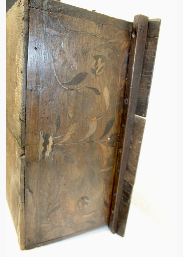 17th Century Large Inlaid Jacobean Bible Box Dated 1647