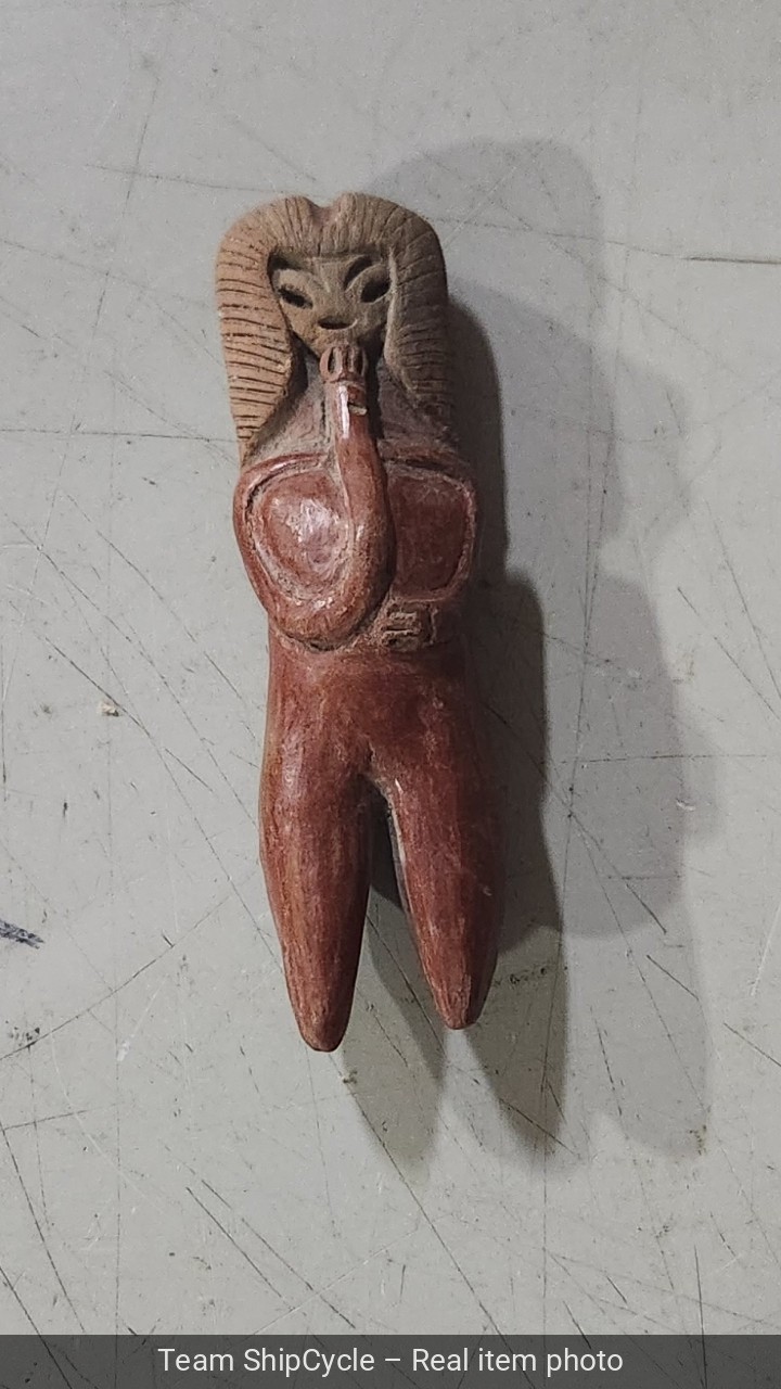 VintageAntiqueEstateOld Valdivia Ecuador Glazed Terracotta Female Figure G2U