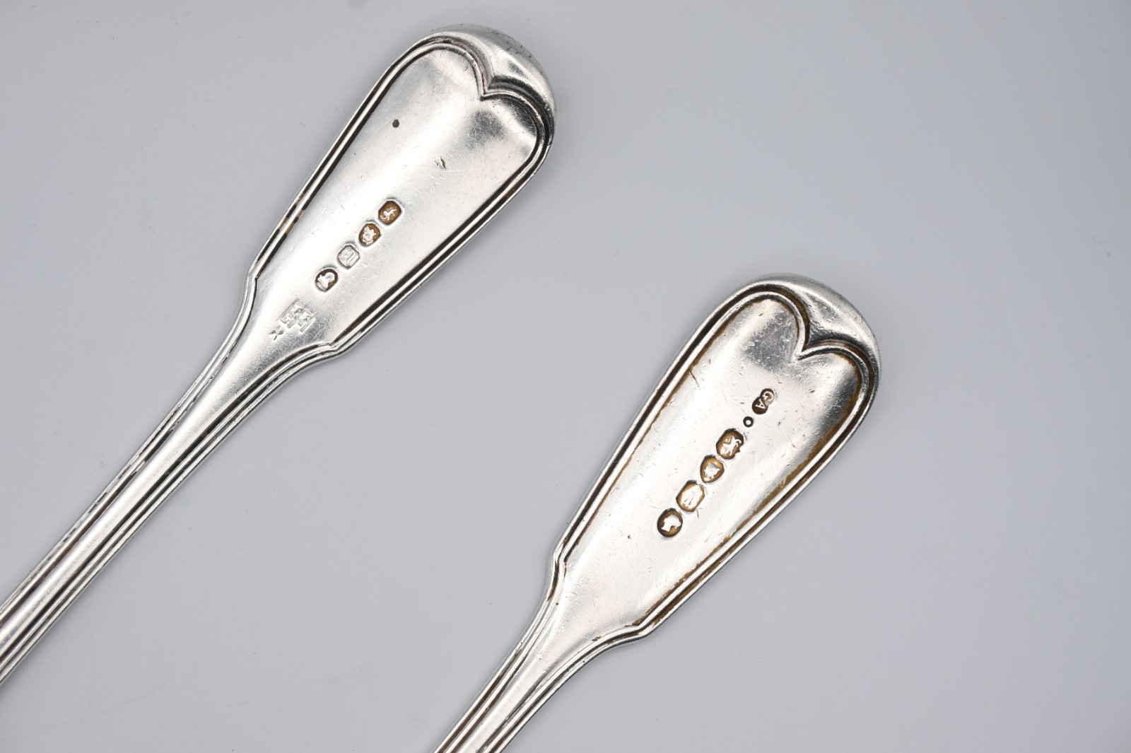Antique 2 Silver Large Spoons Table/Serving Georgian Victorian 169g Heavy Reeded