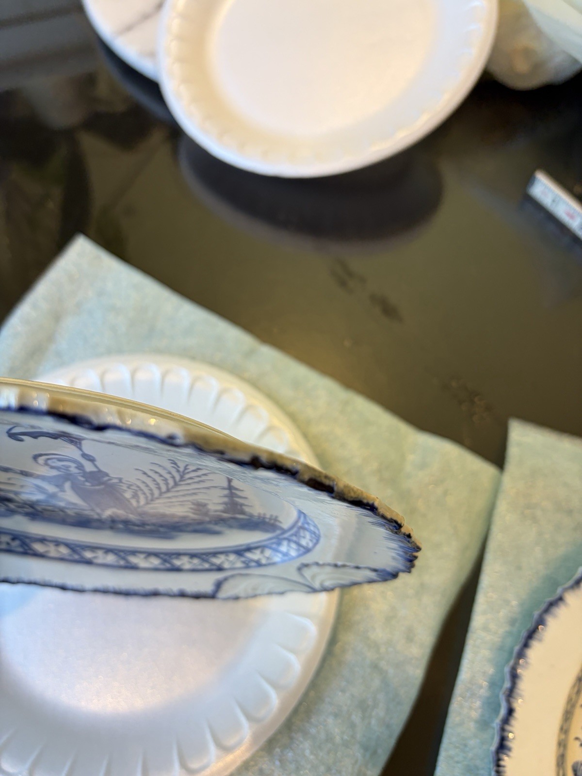 Antique Worcester Blue & White Plates – Dr. Wall Period (18th Century) 1745