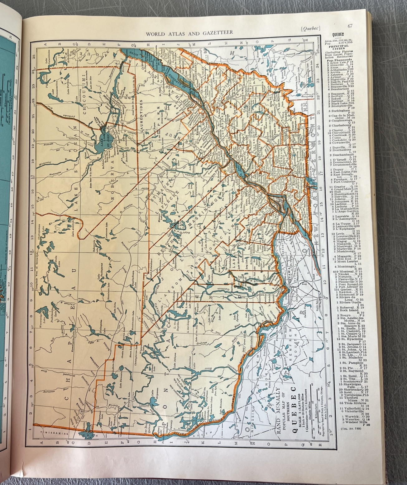 1938 Vintage Collier’s World Atlas Illustrated Hardcover Book With Color Maps