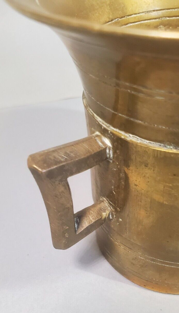 19th Century Solid Brass Mortar 4.5 Inch