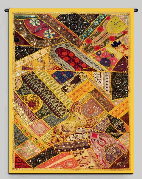60″ Tapestry Wall Hanging Patchwork Embroidered Festive Season Gift Decor Throw